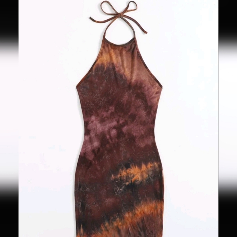 Tie Dye Halter Top Dress